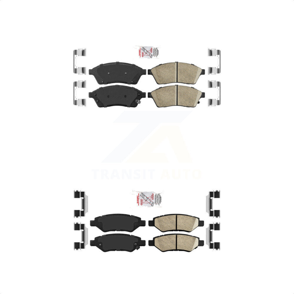 AmeriBRAKES Front Rear Ceramic Disc Brake Pads Kit For Cadillac SRX Saab 9-4X KNF-101452