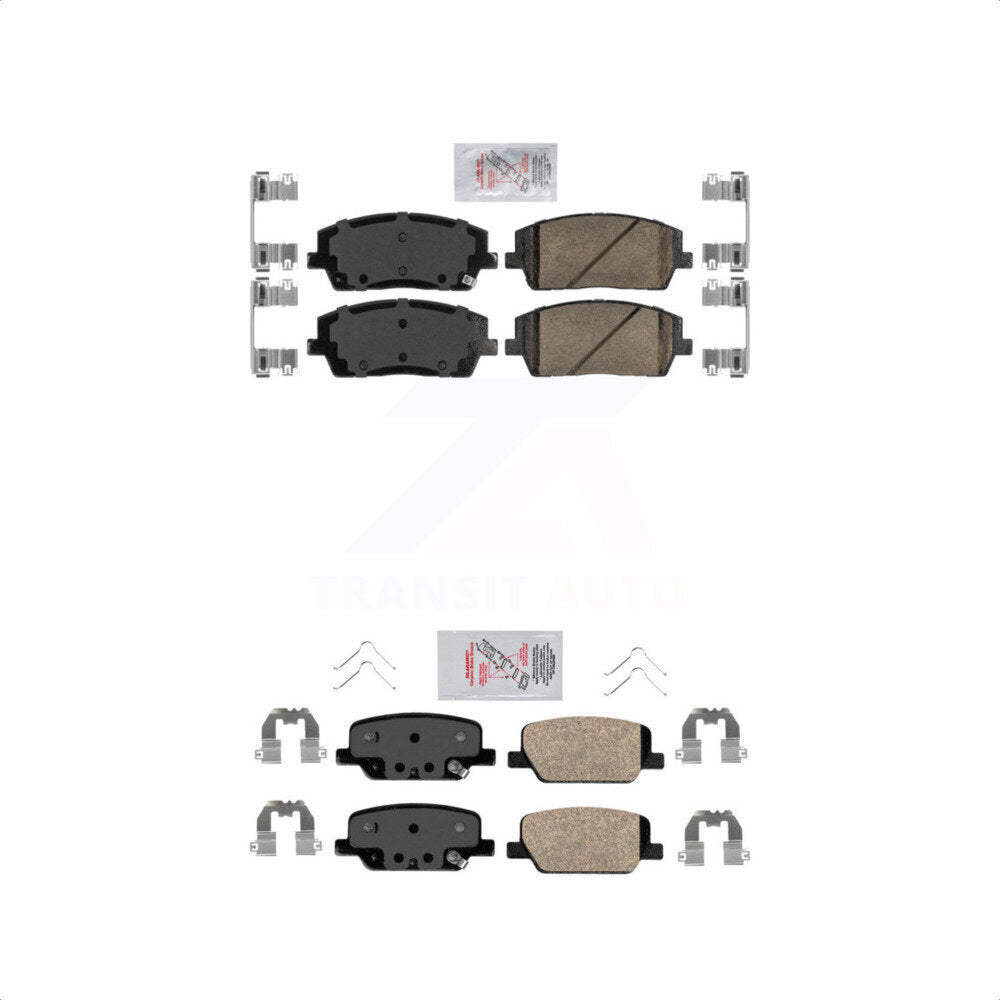 AmeriBRAKES Front Rear Ceramic Disc Brake Pads Kit For Kia Telluride Hyundai Palisade KNF-101478