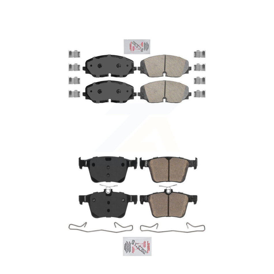 AmeriBRAKES Front Rear Ceramic Disc Brake Pads Kit For 2018-2021 Volkswagen Atlas KNF-101484