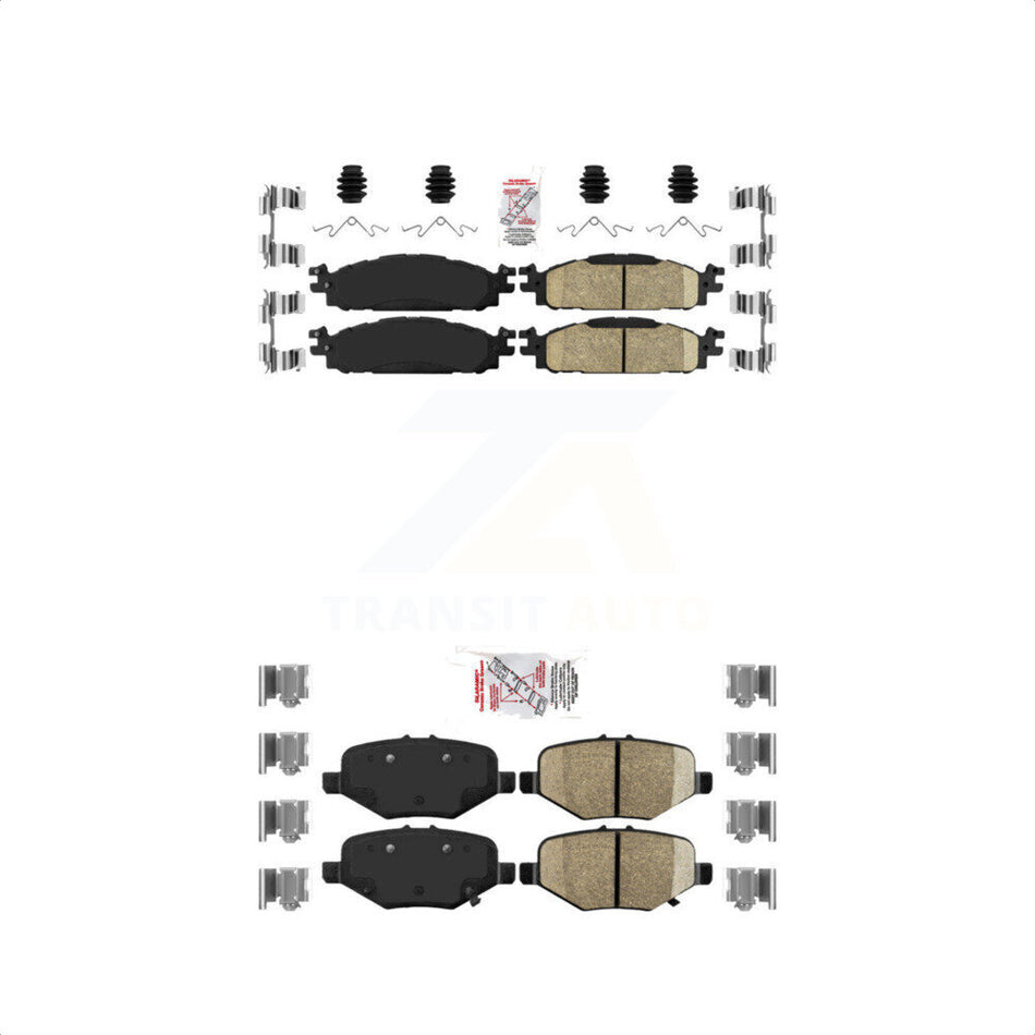 AmeriBRAKES Front Rear Ceramic Disc Brake Pads Kit For 2016 Ford Explorer Base With Heavy Duty Brakes KNF-101493