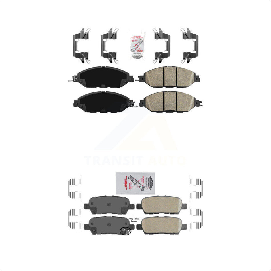 AmeriBRAKES Front Rear Ceramic Disc Brake Pads Kit For 2014-2020 INFINITI QX60 KNF-101506