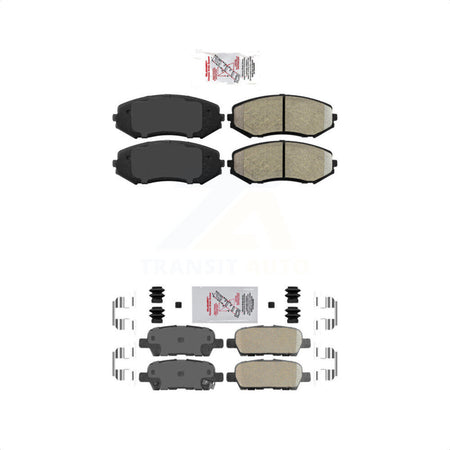 AmeriBRAKES Front Semi-Metallic Rear Ceramic Disc Brake Pads Kit For 2007-2008 Suzuki Grand Vitara KNF-101509