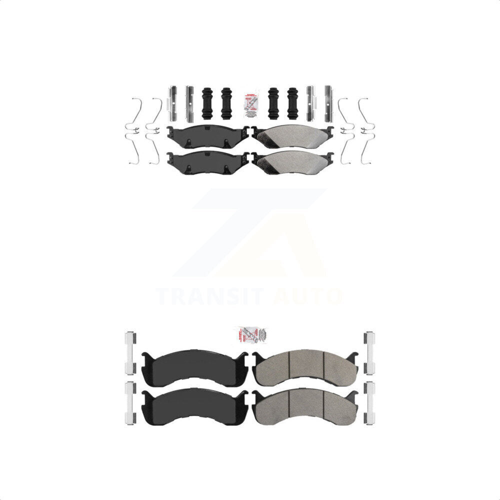 AmeriBRAKES Front Rear Semi-Metallic Disc Brake Pads Kit For 2007 Ford F-53 Motorhome Chassis 24000lbs To 26000lbs GVW KNF-101567