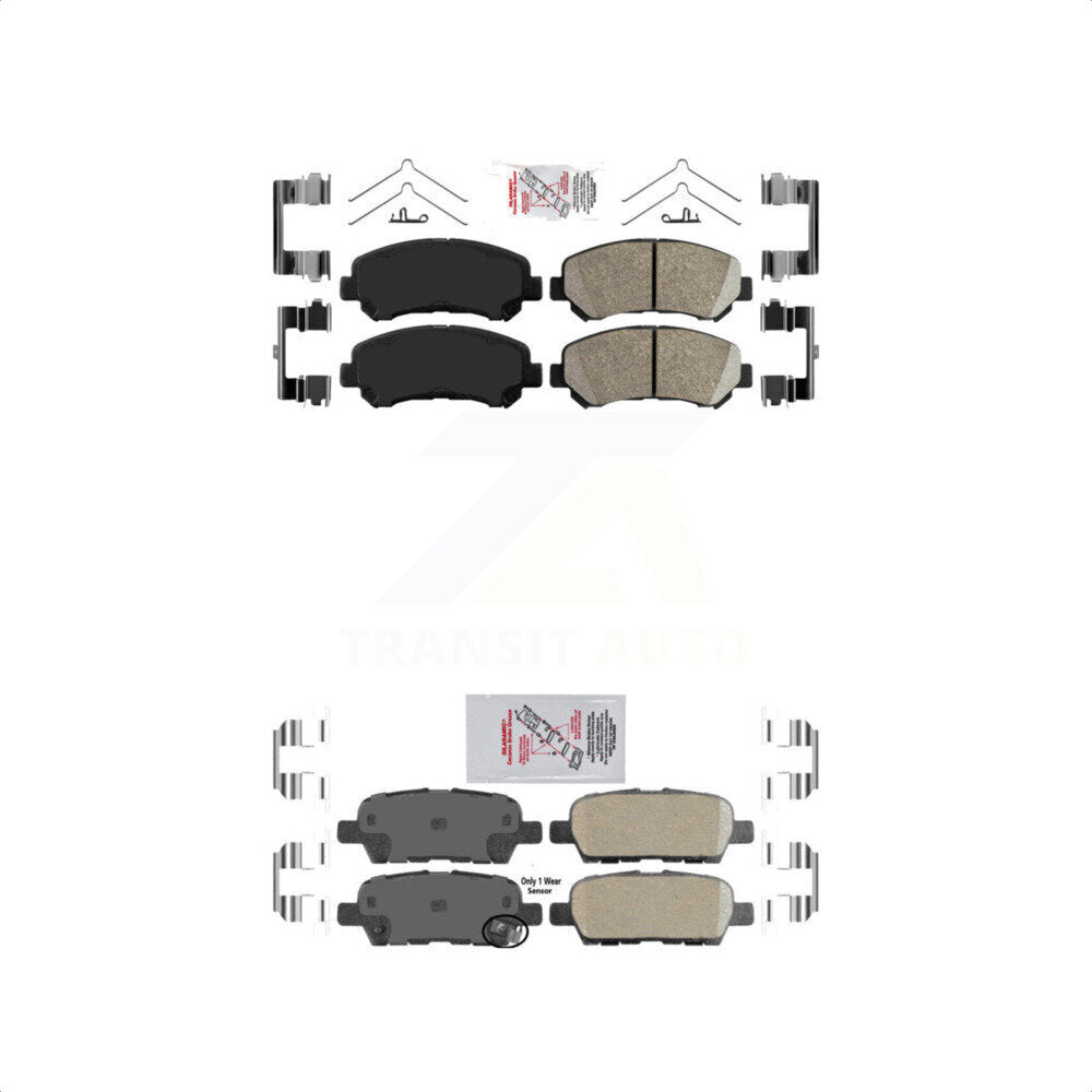 AmeriBRAKES Front Rear Ceramic Disc Brake Pads Kit For Nissan Rogue Select KNF-101600