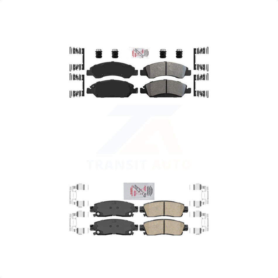 AmeriBRAKES Front Semi-Metallic Rear Ceramic Disc Brake Pads Kit For Cadillac XTS KNF-101607