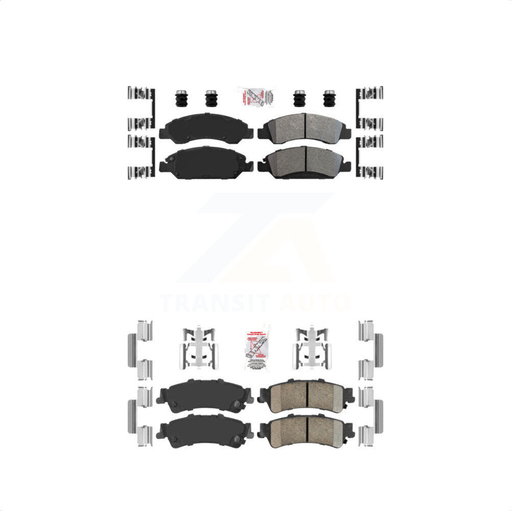 AmeriBRAKES Front Semi-Metallic Rear Ceramic Disc Brake Pads Kit For Chevrolet Silverado 1500 GMC Sierra Classic Drum rear brakes KNF-101613