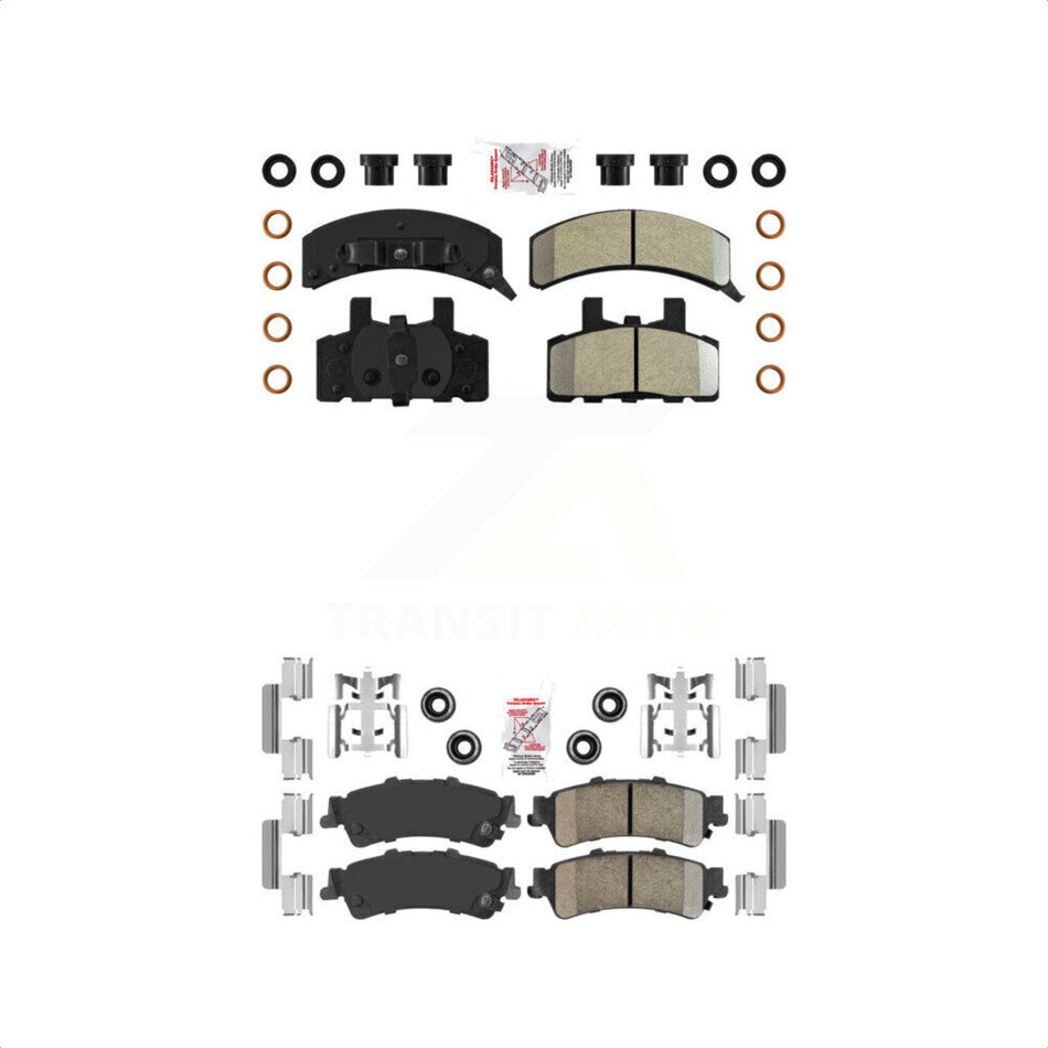 AmeriBRAKES Front Semi-Metallic Rear Ceramic Disc Brake Pads Kit For GMC Yukon Cadillac 60 Special KNF-101632