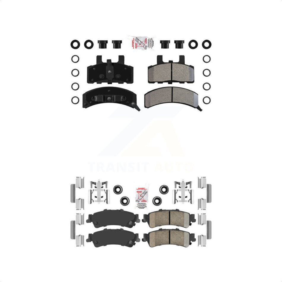 AmeriBRAKES Front Semi-Metallic Rear Ceramic Disc Brake Pads Kit For GMC Yukon Cadillac 60 Special KNF-101635