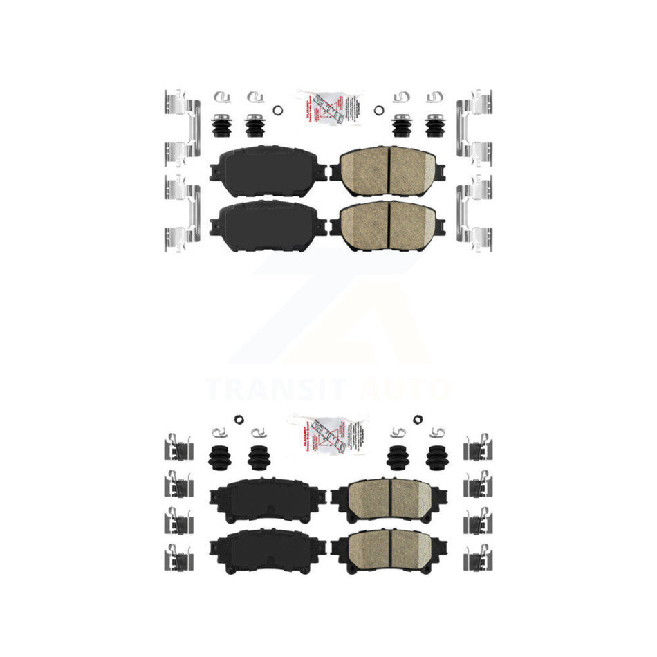 AmeriBRAKES Front Rear Ceramic Disc Brake Pads Kit For 2014 Lexus IS250 C F Sport KNF-101654