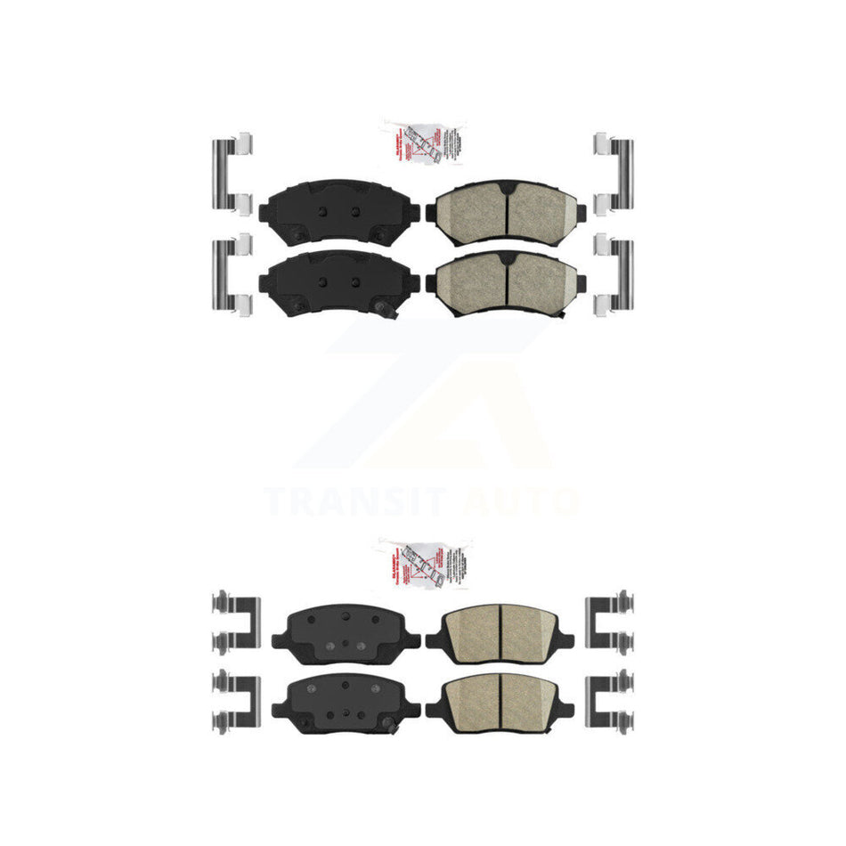 AmeriBRAKES Front Rear Ceramic Disc Brake Pads Kit For 2005 Pontiac Montana FWD KNF-101684