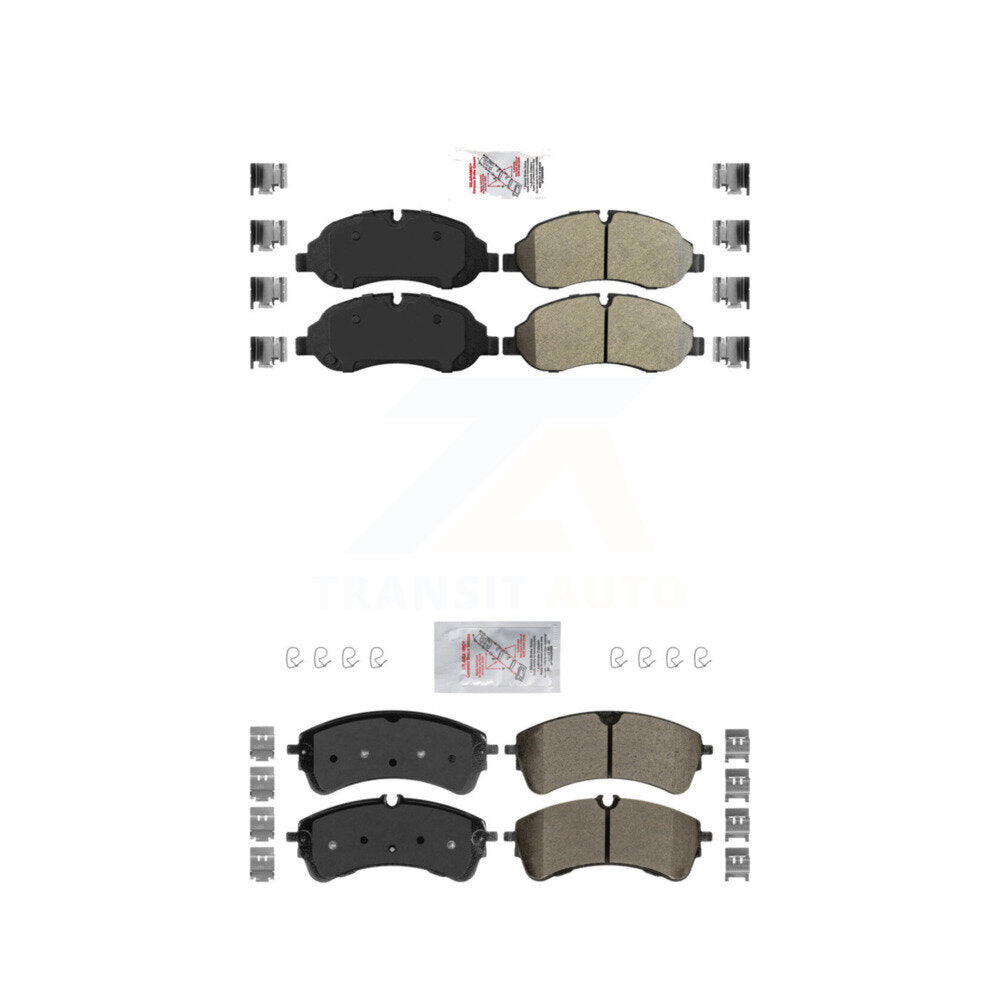 AmeriBRAKES Front Rear Semi-Metallic Disc Brake Pads Kit For Ford Transit-350 HD KNF-101687