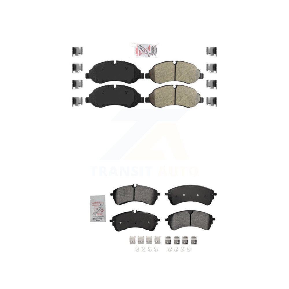 AmeriBRAKES Front Rear Semi-Metallic Disc Brake Pads Kit For Ford Transit-350 HD KNF-101688