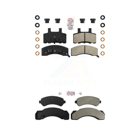 AmeriBRAKES Front Rear Semi-Metallic Disc Brake Pads Kit For 1994 GMC C3500 DRW; From VIN# RJ107933 KNF-101704