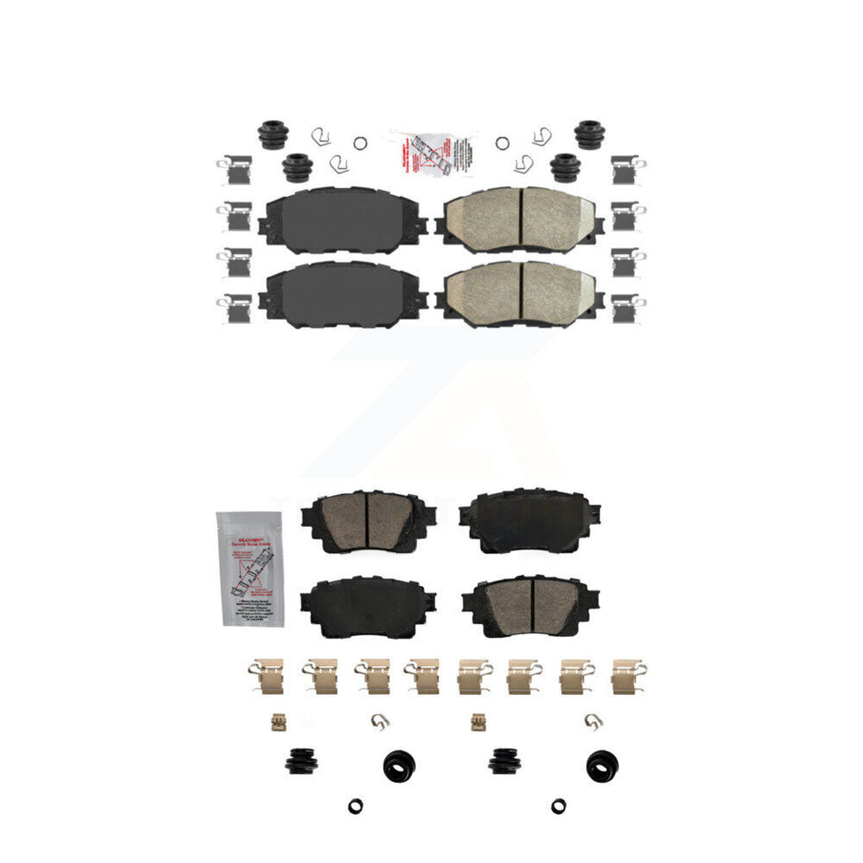 AmeriBRAKES Front Rear Ceramic Disc Brake Pads Kit For 2019 Toyota Corolla 1.8L With Electric Parking KNF-101707
