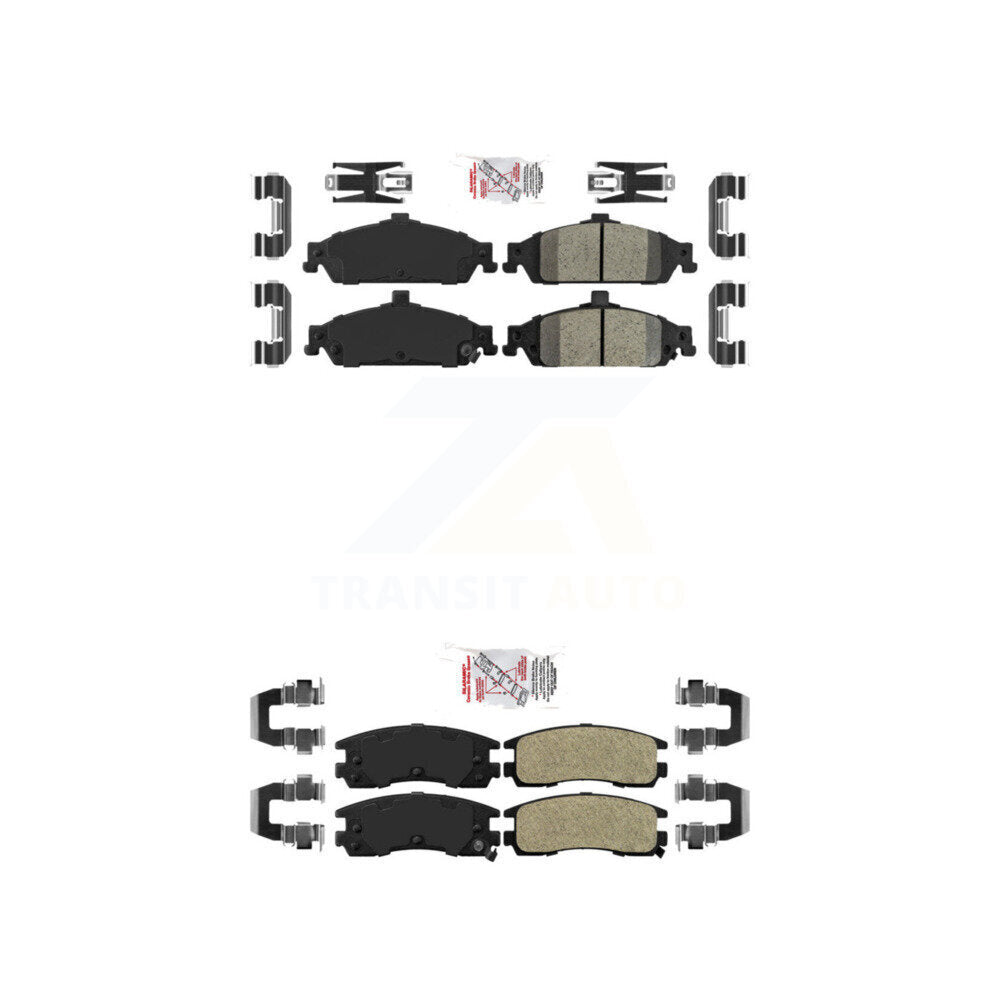 Front Ceramic Rear Semi-Metallic Disc Brake Pads Kit For 1997 Oldsmobile Cutlass KNF-101727