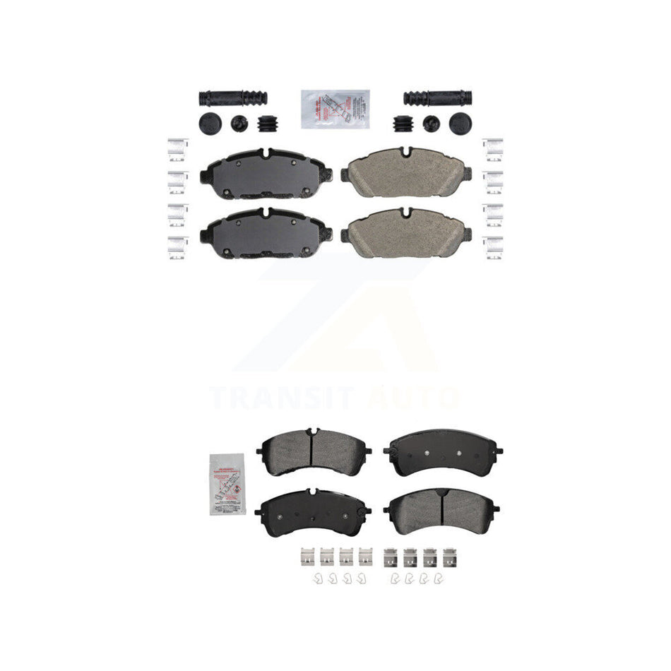 AmeriBRAKES Front Rear Semi-Metallic Disc Brake Pads Kit For Ford Transit-350 HD Transit-150 Transit-250 Axle w/ 6 Hole 132mm Bolt Circle Dia KNF-101754