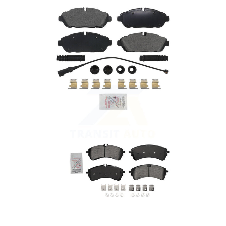 AmeriBRAKES Front Rear Semi-Metallic Disc Brake Pads Kit For Ford Transit-350 HD Transit-150 Transit-250 Axle w/ 6 Hole 132mm Bolt Circle Dia KNF-101754