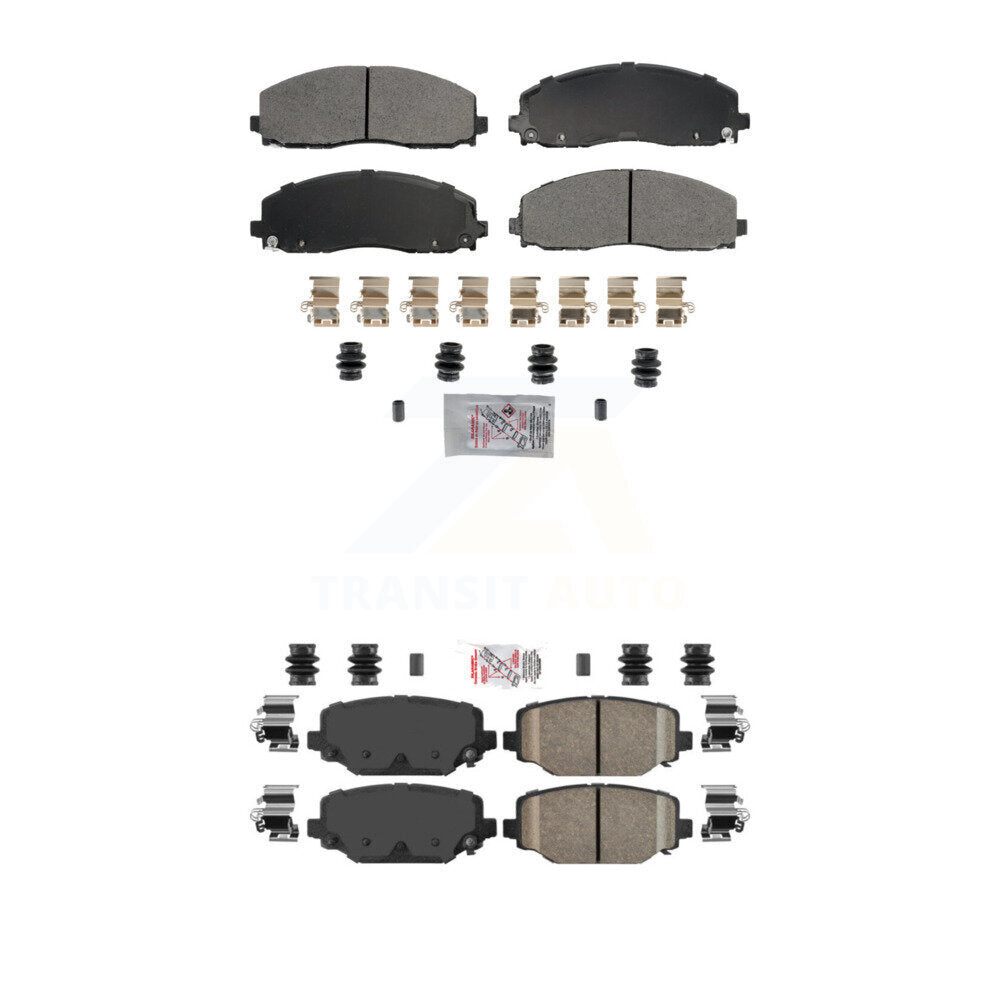 AmeriBRAKES Front Rear Ceramic Disc Brake Pads Kit For Dodge Grand Caravan Journey Chrysler Town & Country Ram C/V Volkswagen Routan KNF-101789