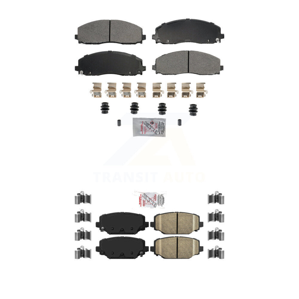 AmeriBRAKES Front Rear Ceramic Disc Brake Pads Kit For Dodge Grand Caravan Journey Chrysler Town & Country Ram C/V Volkswagen Routan KNF-101790