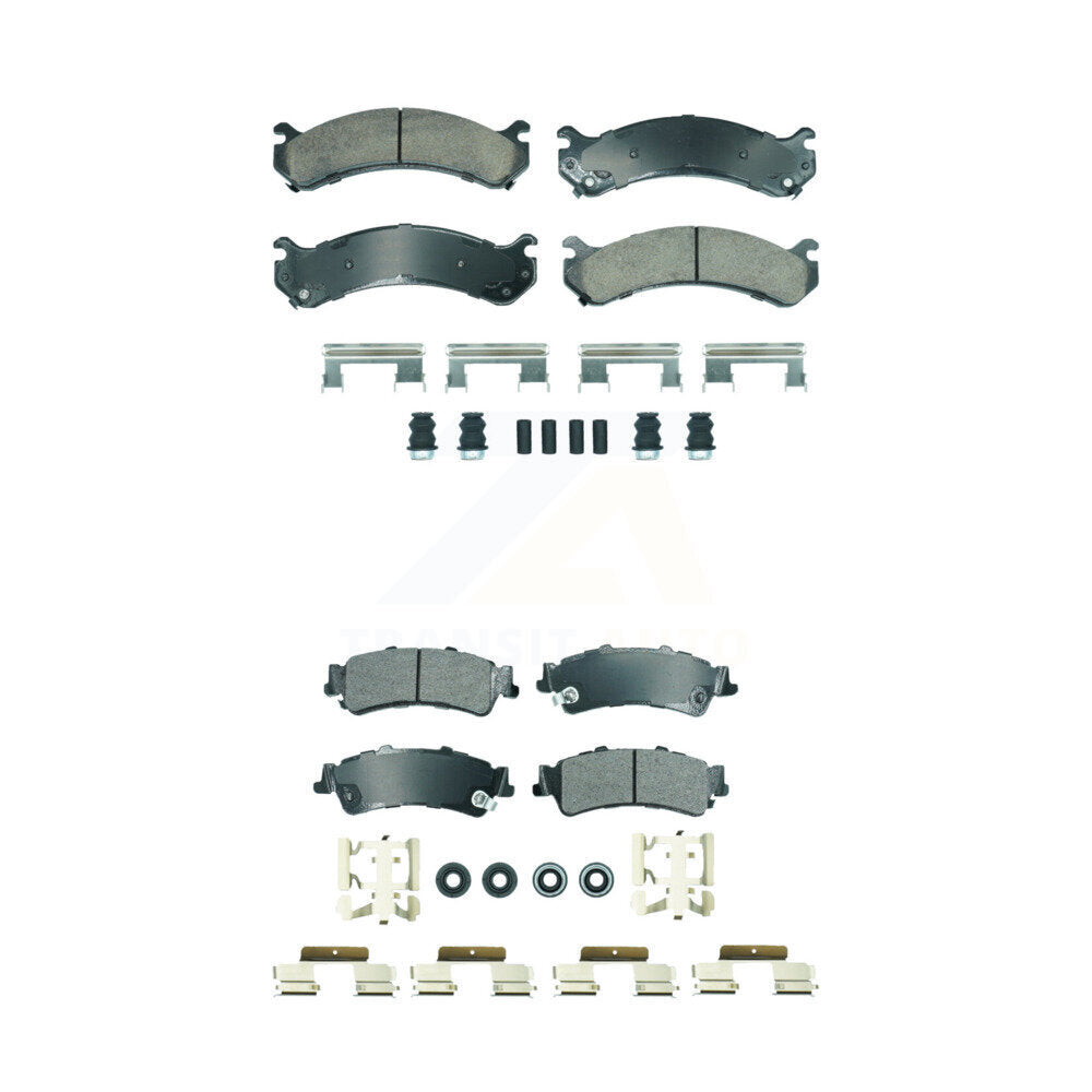 Front Ceramic Rear Semi-Metallic Disc Brake Pads Kit For Cadillac DTS DeVille GMC Sierra KNF-101821