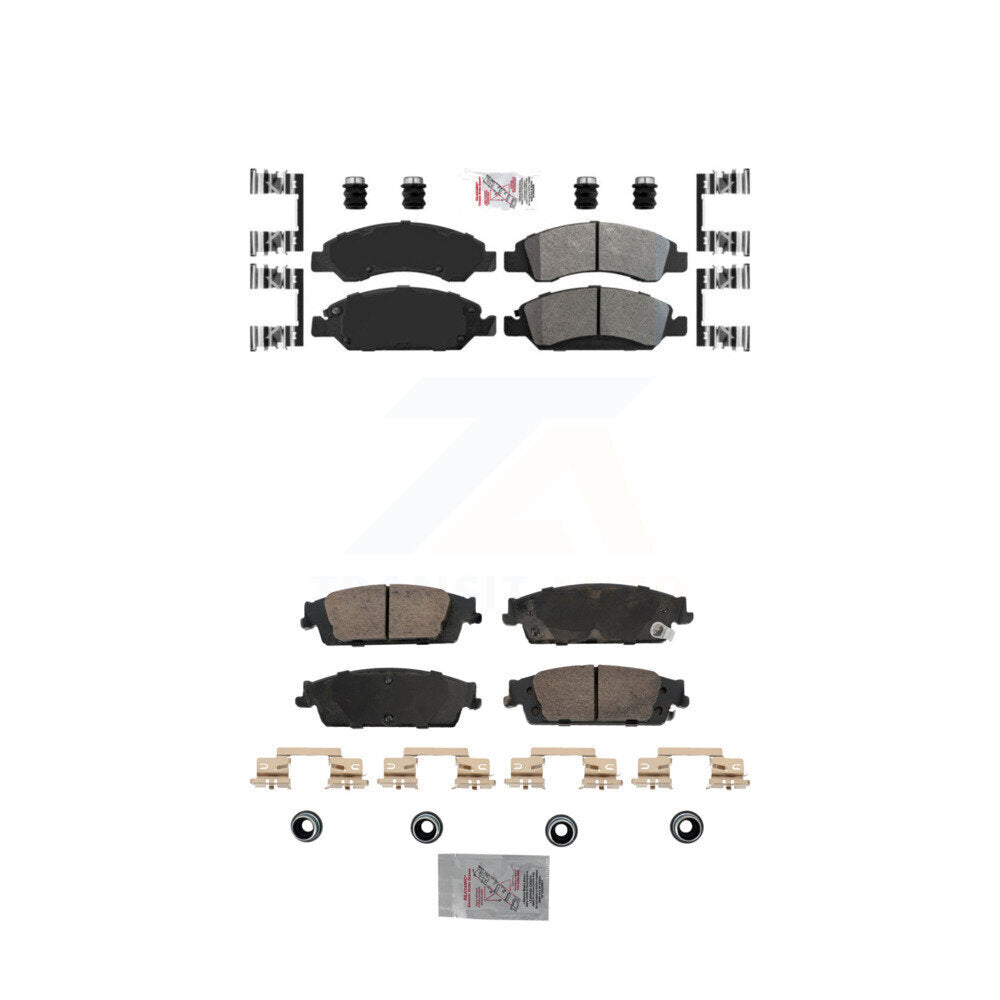 AmeriBRAKES Front Rear Semi-Metallic Disc Brake Pads Kit For Chevrolet Silverado 1500 GMC Sierra Tahoe Suburban Yukon Cadillac XL Escalade ESV LD Limited KNF-101834