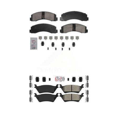 AmeriBRAKES Front Rear Semi-Metallic Disc Brake Pads Kit For 2018-2020 Ford F-150 With Manual Parking KNF-101862