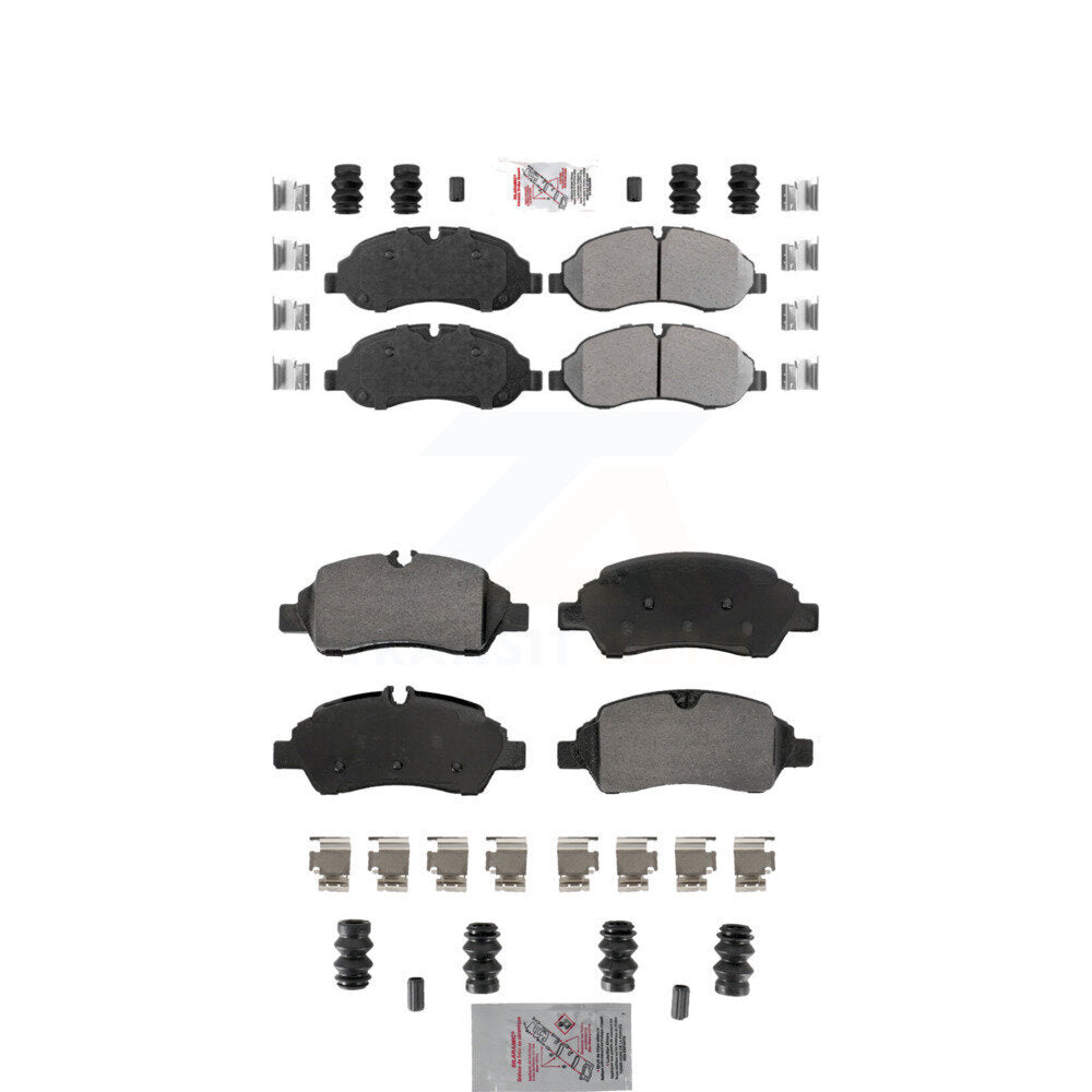 AmeriBRAKES Front Rear Semi-Metallic Disc Brake Pads Kit For Ford Transit-250 Transit-350 Transit-150 HD KNF-101870