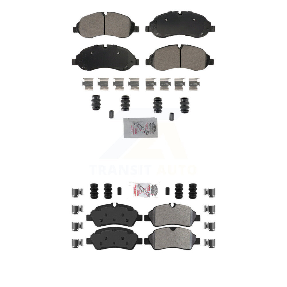 AmeriBRAKES Front Rear Semi-Metallic Disc Brake Pads Kit For Ford Transit-250 Transit-350 Transit-150 HD KNF-101873