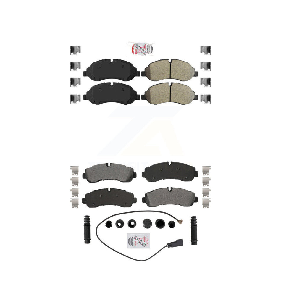 AmeriBRAKES Front Rear Semi-Metallic Disc Brake Pads Kit For Ford Transit-350 HD KNF-101877