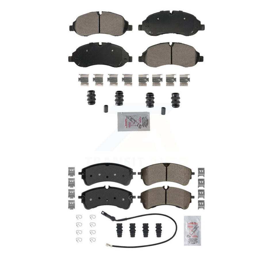 AmeriBRAKES Front Rear Semi-Metallic Disc Brake Pads Kit For Ford Transit-350 HD KNF-101879