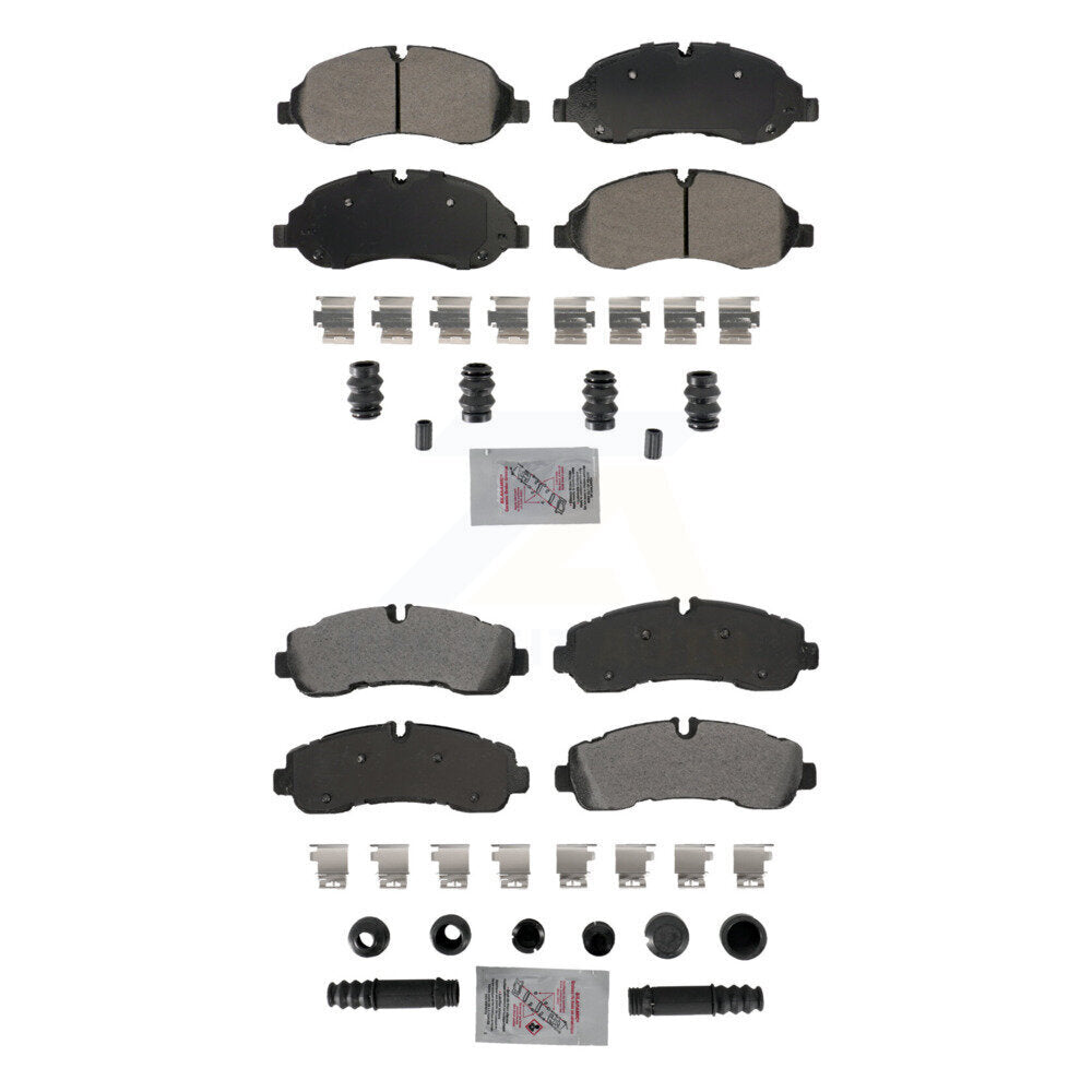 Front Rear Semi-Metallic Disc Brake Pads Kit For 2020 Ford Transit-350 AWD KNF-101881