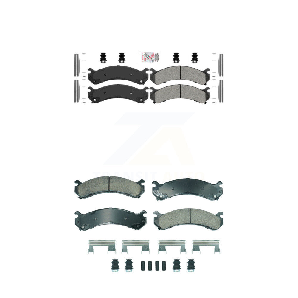 Front Semi-Metallic Rear Ceramic Disc Brake Pads Kit For Chevrolet GMC Silverado 3500 HD KNF-101890