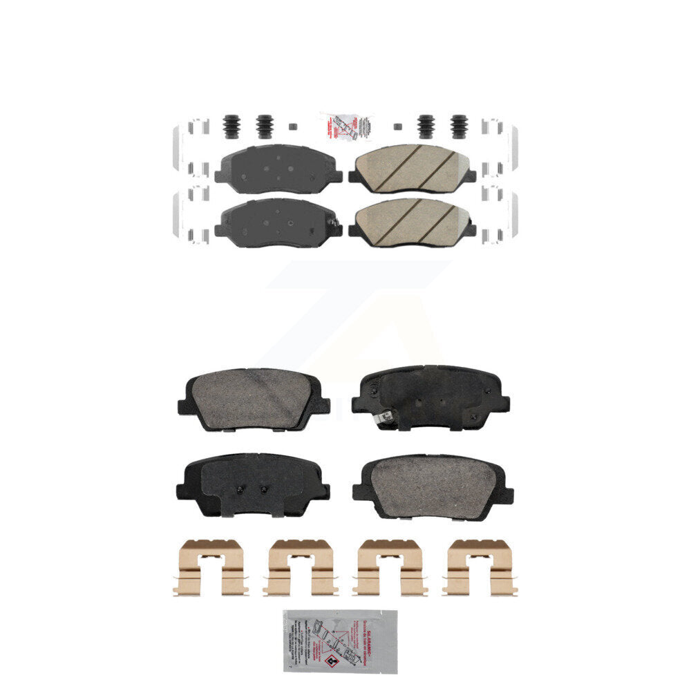 Front Rear Ceramic Disc Brake Pads Kit For 2013-2016 Hyundai Santa Fe XL 3.3L KNF-101904