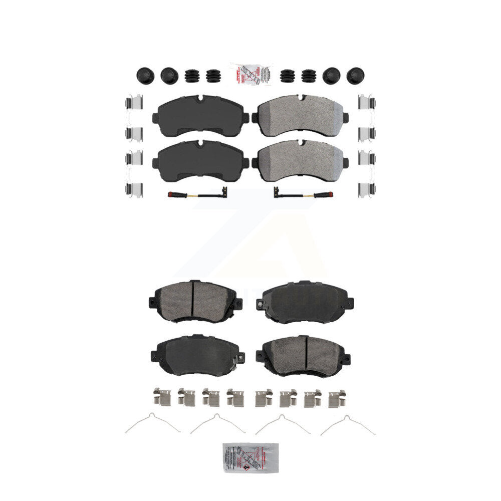 AmeriBRAKES Front Rear Semi-Metallic Disc Brake Pads Kit For Mercedes-Benz Sprinter 3500 2500 Freightliner 1500 3500XD KNF-101907