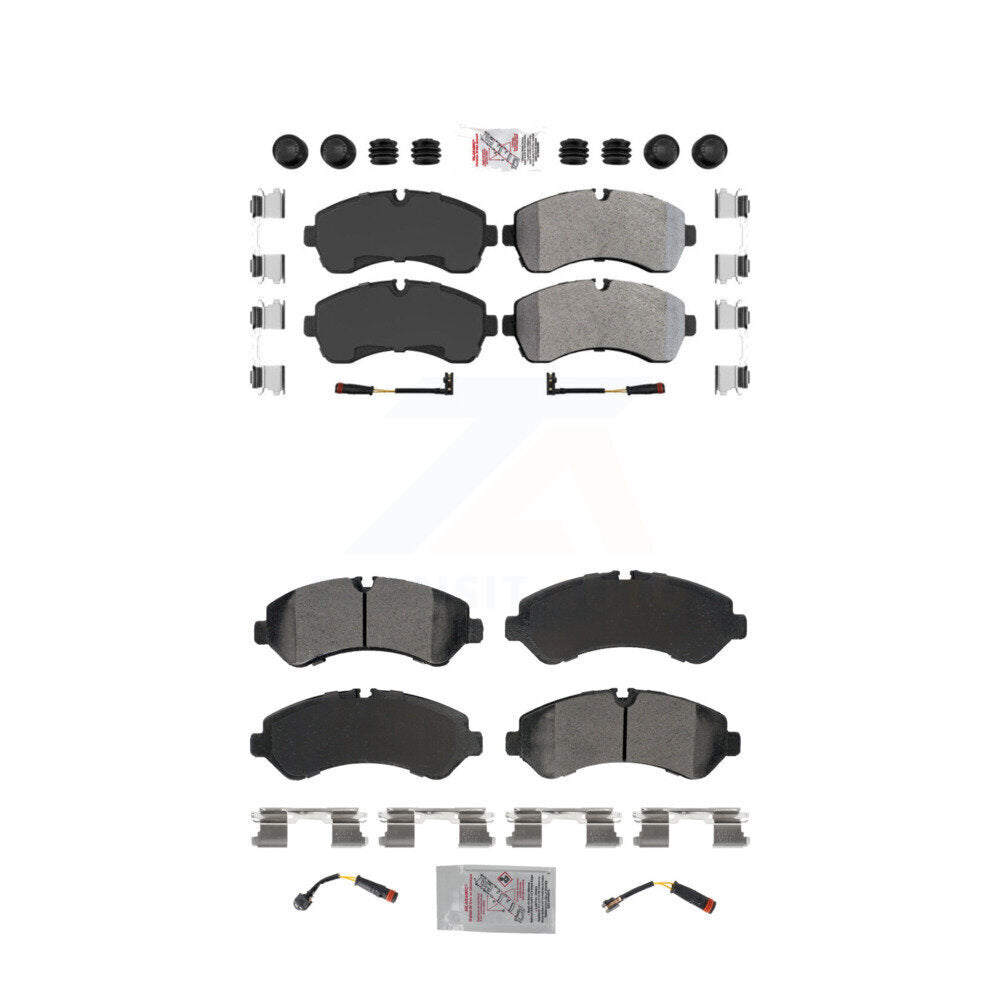 AmeriBRAKES Front Rear Semi-Metallic Disc Brake Pads Kit For Freightliner Sprinter 3500 Mercedes-Benz 4500 3500XD KNF-101908