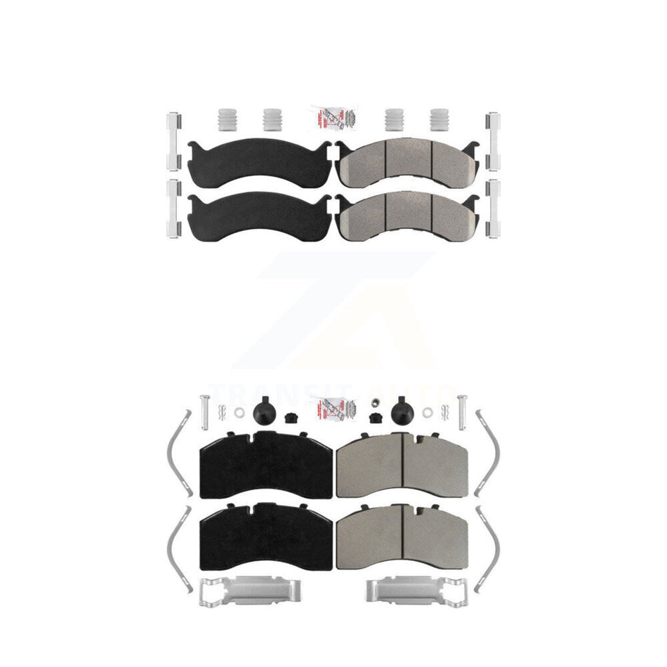 Front Rear Semi-Metallic Disc Brake Pads Kit For Freightliner M2 106 Kenworth T370 112 KNF-101929