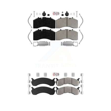 Front Rear Semi-Metallic Disc Brake Pads Kit For Freightliner M2 106 Kenworth T370 112 KNF-101932