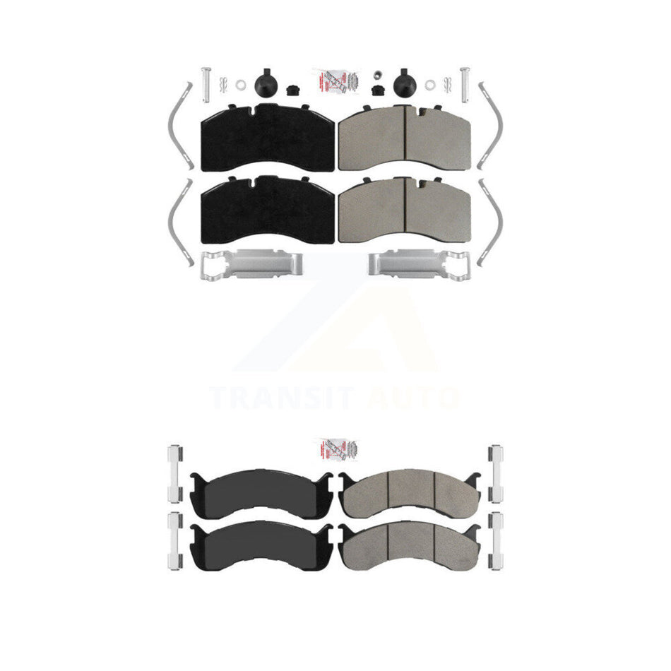 Front Rear Semi-Metallic Disc Brake Pads Kit For Freightliner M2 106 Kenworth T370 112 KNF-101933