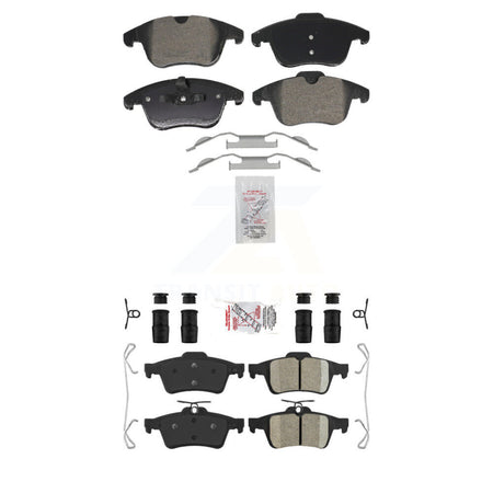 Front Semi-Metallic Rear Ceramic Disc Brake Pads Kit For 2012 Volvo S40 KNF-101986