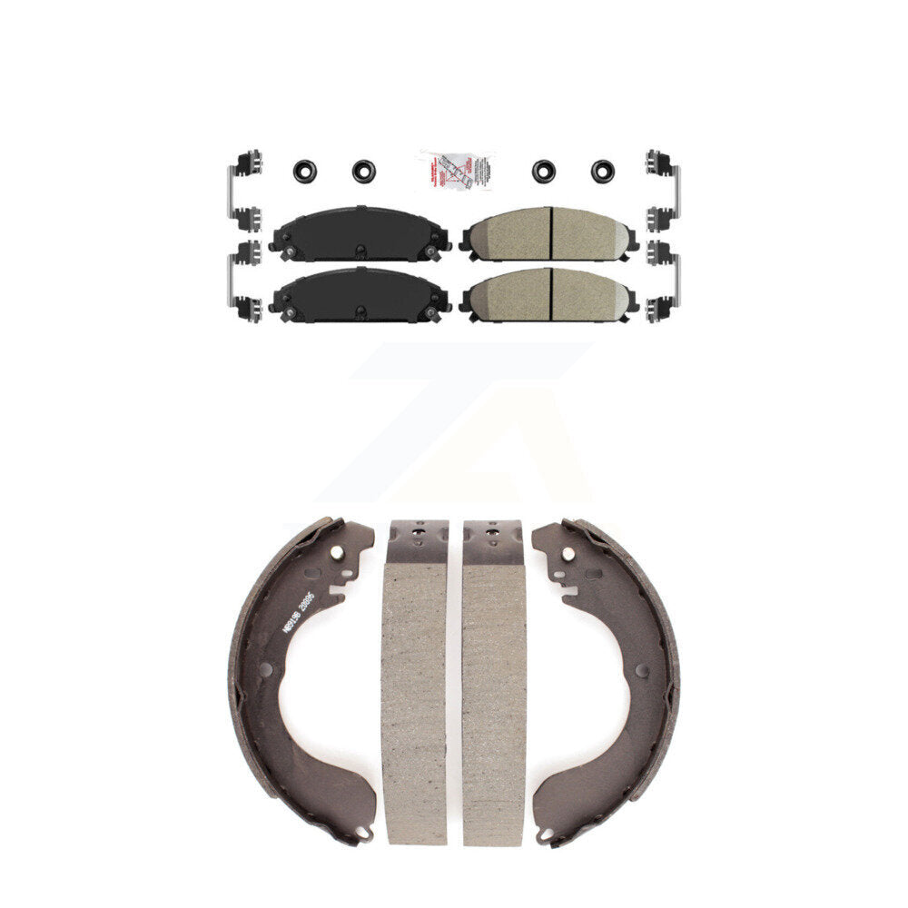 Front Ceramic Disc Brake Pads And Rear Drum Shoes Kit For 2008-2009 Dodge Caliber SRT-4 KNN-100022