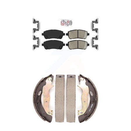 Front Ceramic Disc Brake Pads And Rear Drum Shoes Kit For Ford Fiesta KNN-100024