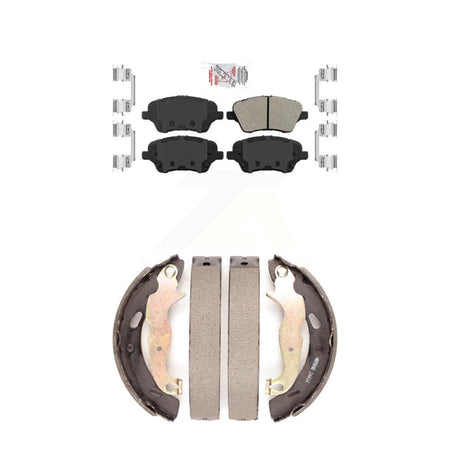 Front Semi-Metallic Disc Brake Pads And Rear Drum Shoes Kit For 2014-2019 Ford Fiesta ST KNN-100026