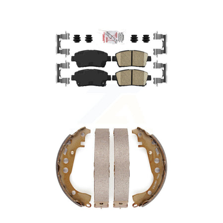Front Ceramic Disc Brake Pads And Rear Drum Shoes Kit For Toyota Prius Celica Scion xB xA KNN-100040