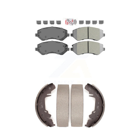 Front Semi-Metallic Disc Brake Pads And Rear Drum Shoes Kit For Dodge Caravan Grand Town KNN-100059