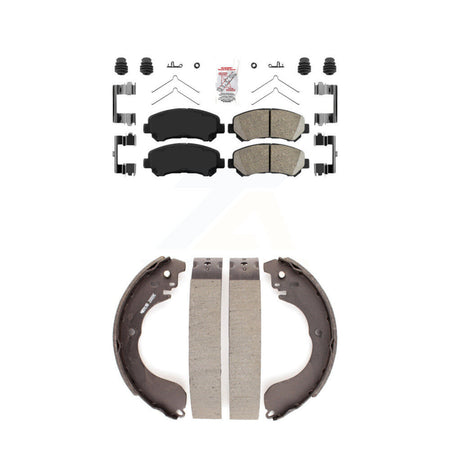 Front Ceramic Disc Brake Pads And Rear Drum Shoes Kit For 07-12 Nissan Sentra SE-R Spec V KNN-100071