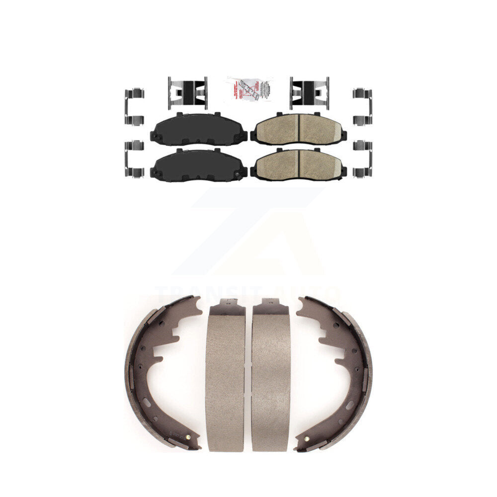Front Ceramic Disc Brake Pads And Rear Drum Shoes Kit For Ford F-150 KNN-100077