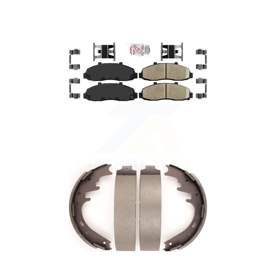 Front Ceramic Disc Brake Pads And Rear Drum Shoes Kit For Ford F-150 KNN-100077