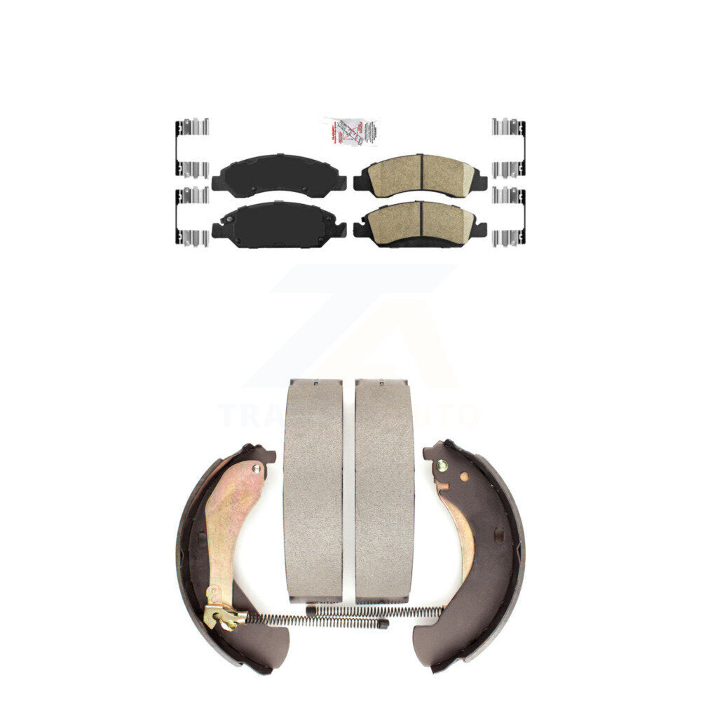 Front Ceramic Disc Brake Pads And Rear Drum Shoes Kit For Chevrolet GMC Silverado 1500 KNN-100084