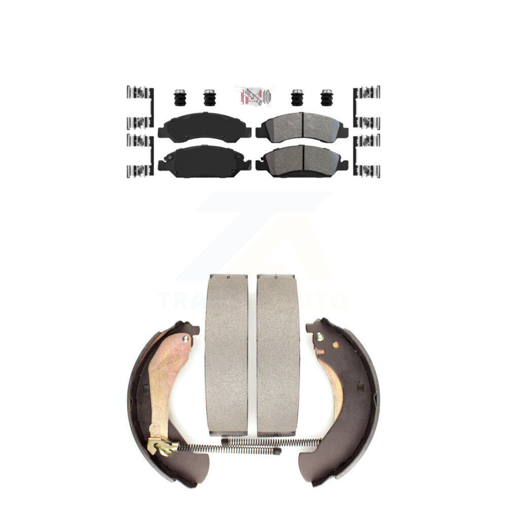 Front Semi-Metallic Disc Brake Pads And Rear Drum Shoes Kit For Chevrolet GMC Silverado KNN-100085