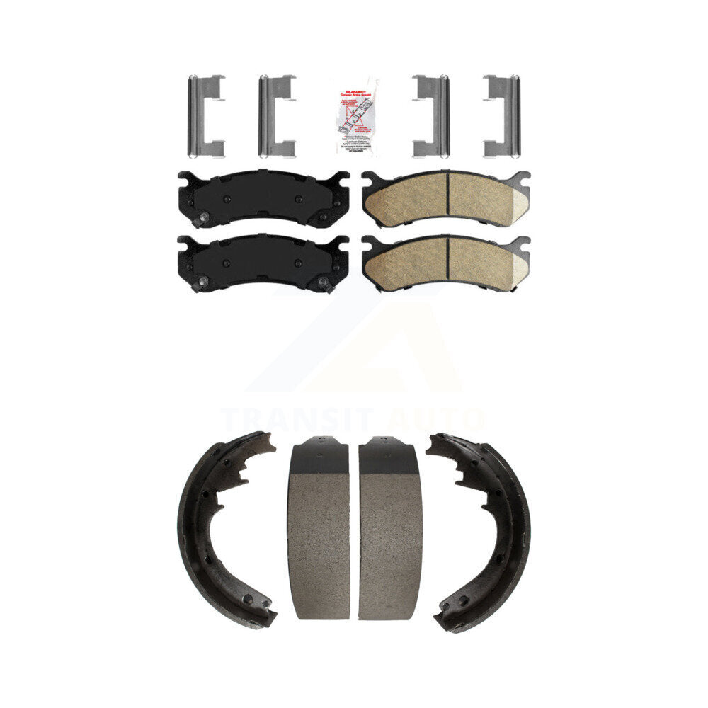 Front Ceramic Disc Brake Pads And Rear Drum Shoes Kit For 2000 GMC Yukon rear brakes KNN-100086